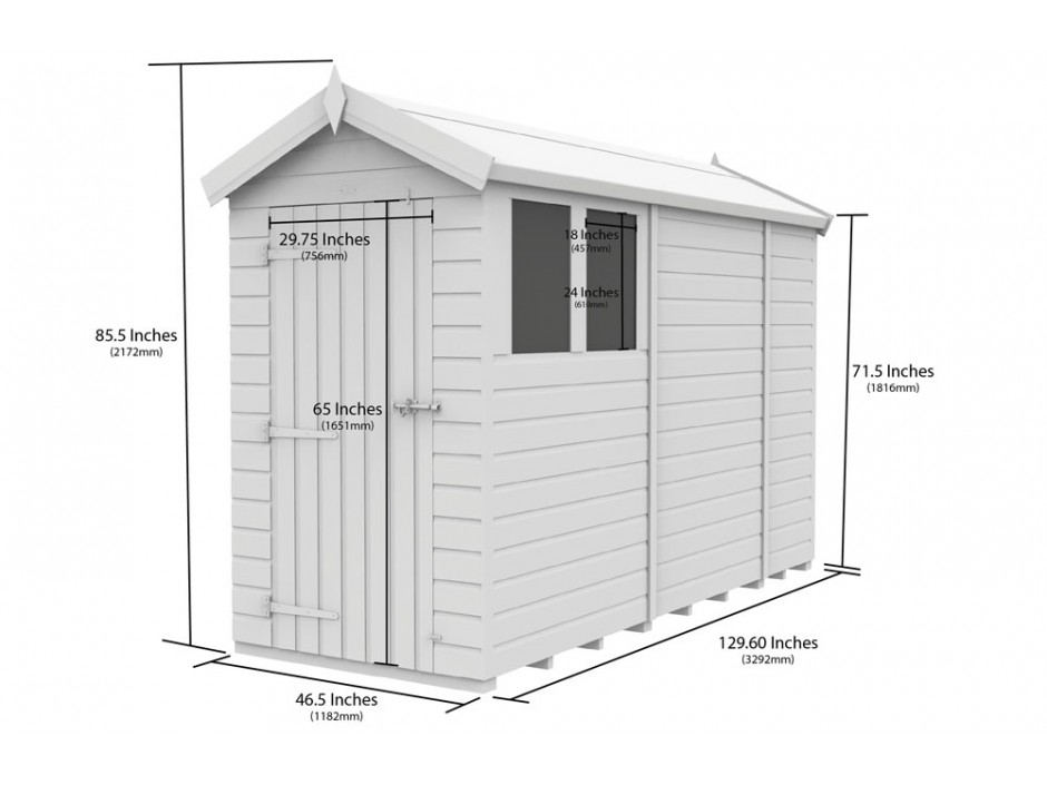 4ft x 11ft Apex Shed