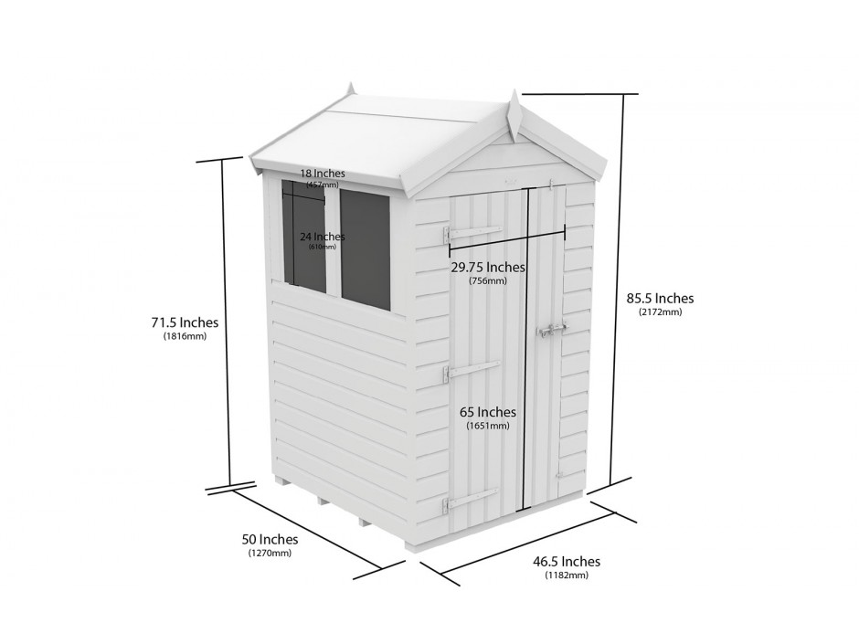 4ft x 4ft Apex Shed