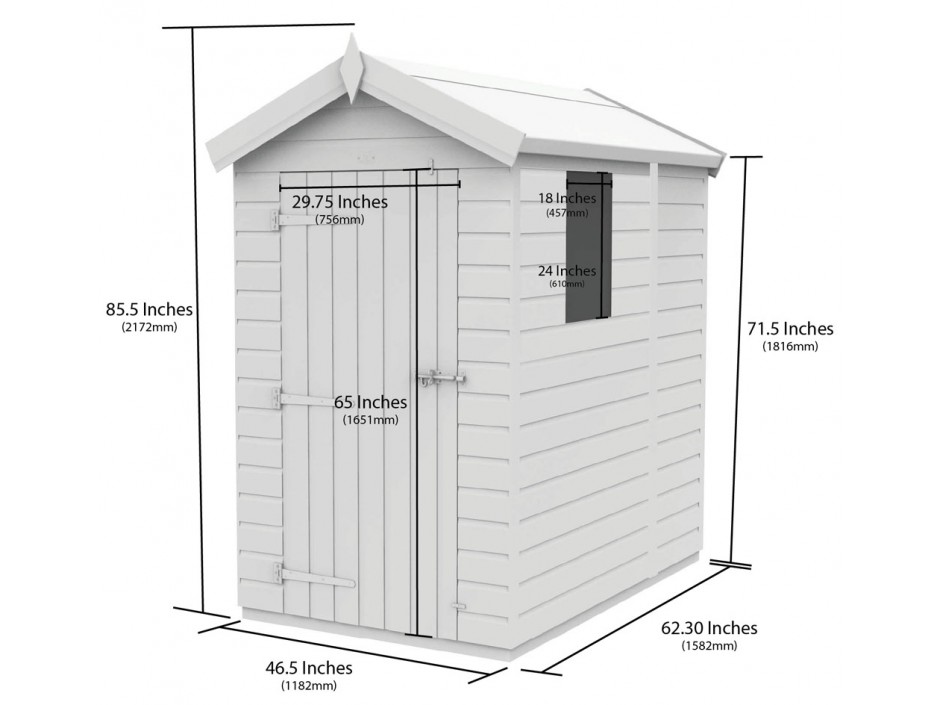 4ft x 5ft Apex Shed