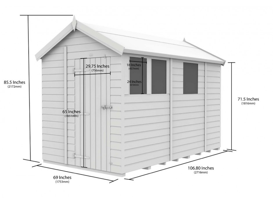 6ft x 9ft Apex Shed