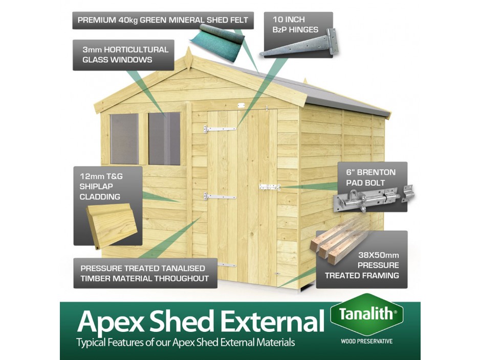 4ft x 8ft Apex Shed