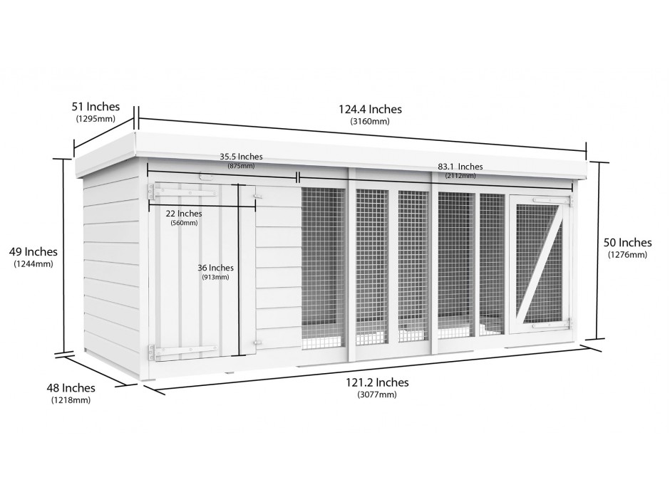 10ft x 4ft Dog Kennel and Run