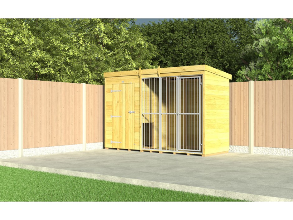 10ft X 4ft Dog Kennel and Run Full Height with Bars