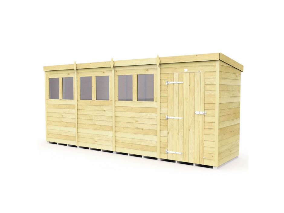 16ft x 4ft Pent Shed