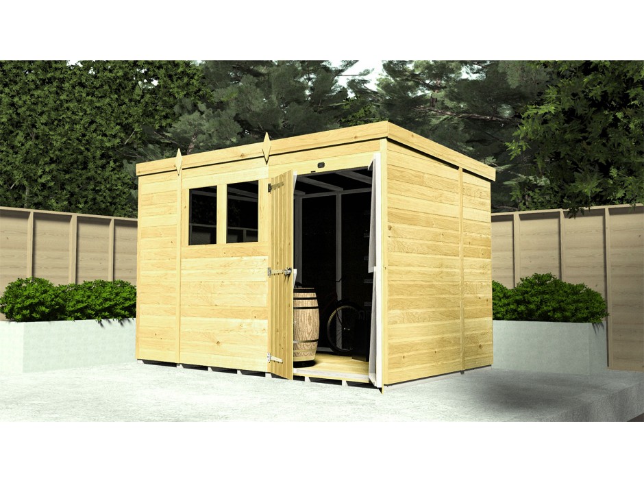 10ft x 4ft Pent Shed