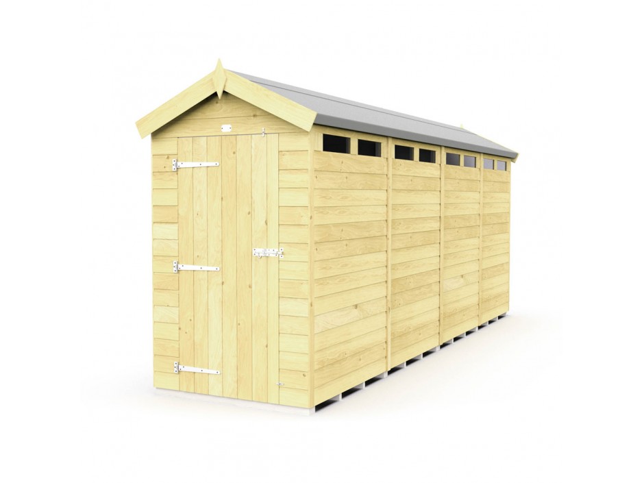 4ft x 16ft Apex Security Shed