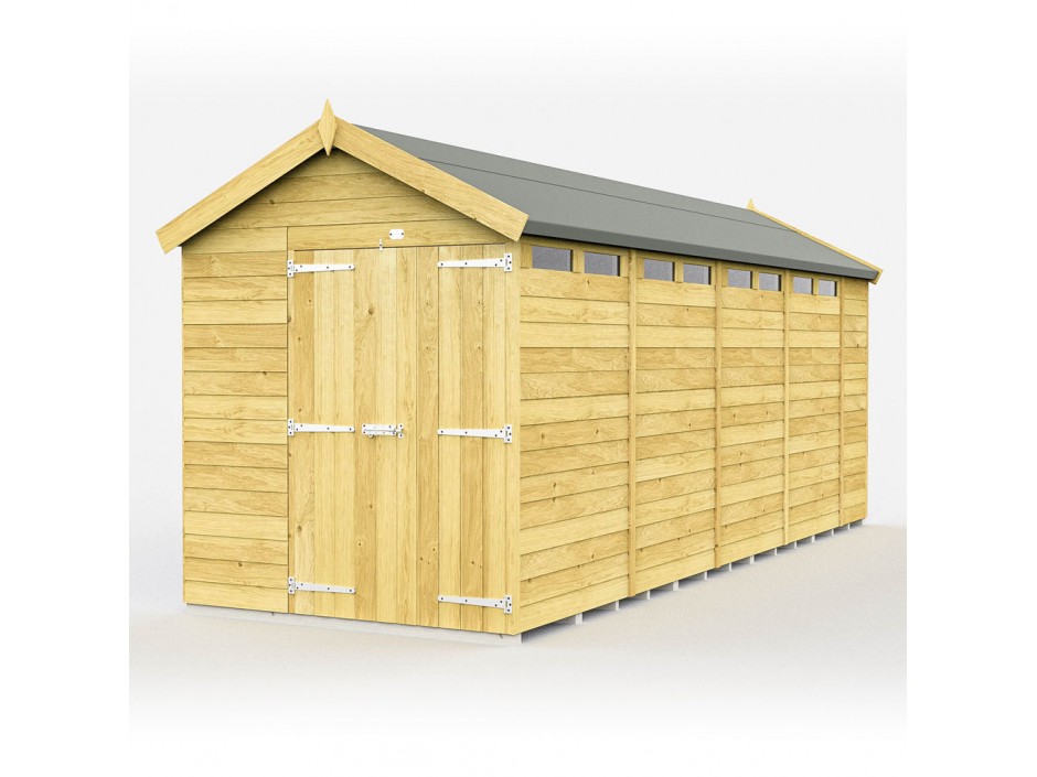 7ft x 18ft Apex Security Shed