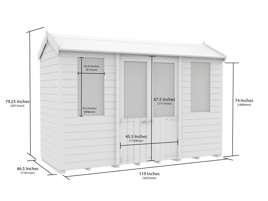 4ft x 10ft Apex Summer House