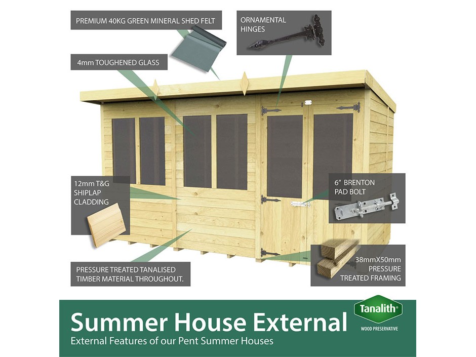 4ft x 16ft Apex Summer House