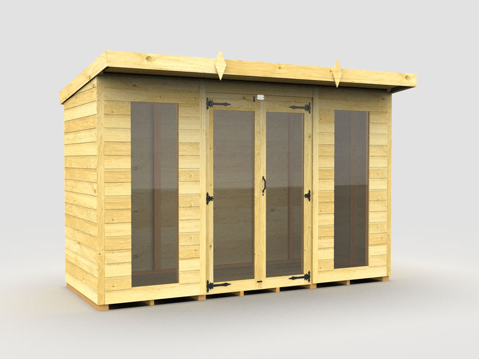 10ft x 4ft Pent Summer House (Full Height Window)