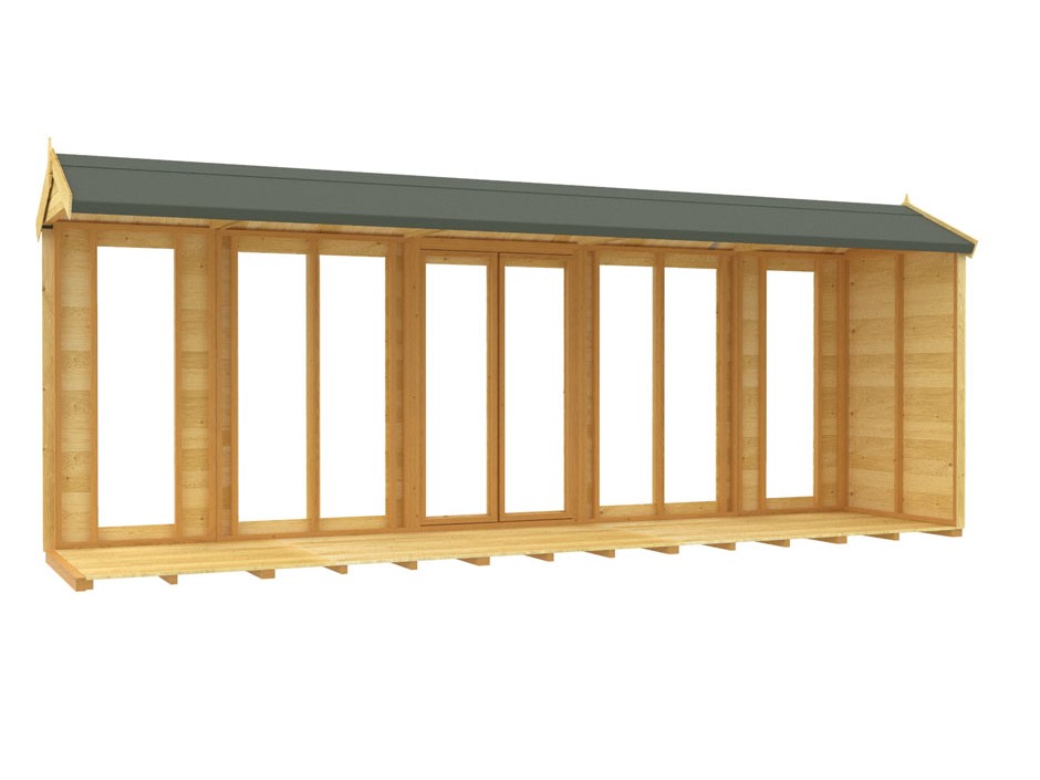 4ft x 18ft Apex Summer House (Full Height Window)