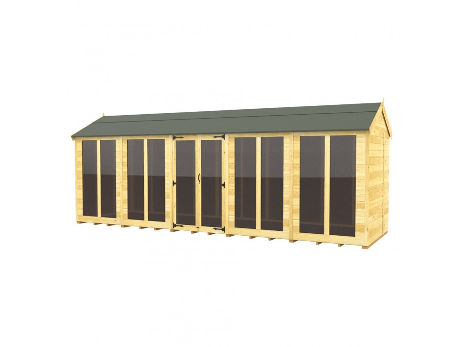 5ft x 20ft Apex Summer House (Full Height Window)