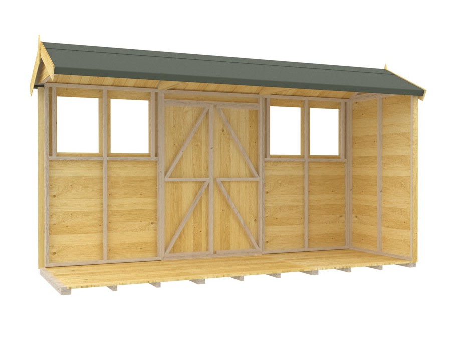 4ft x 12ft Apex Summer Shed