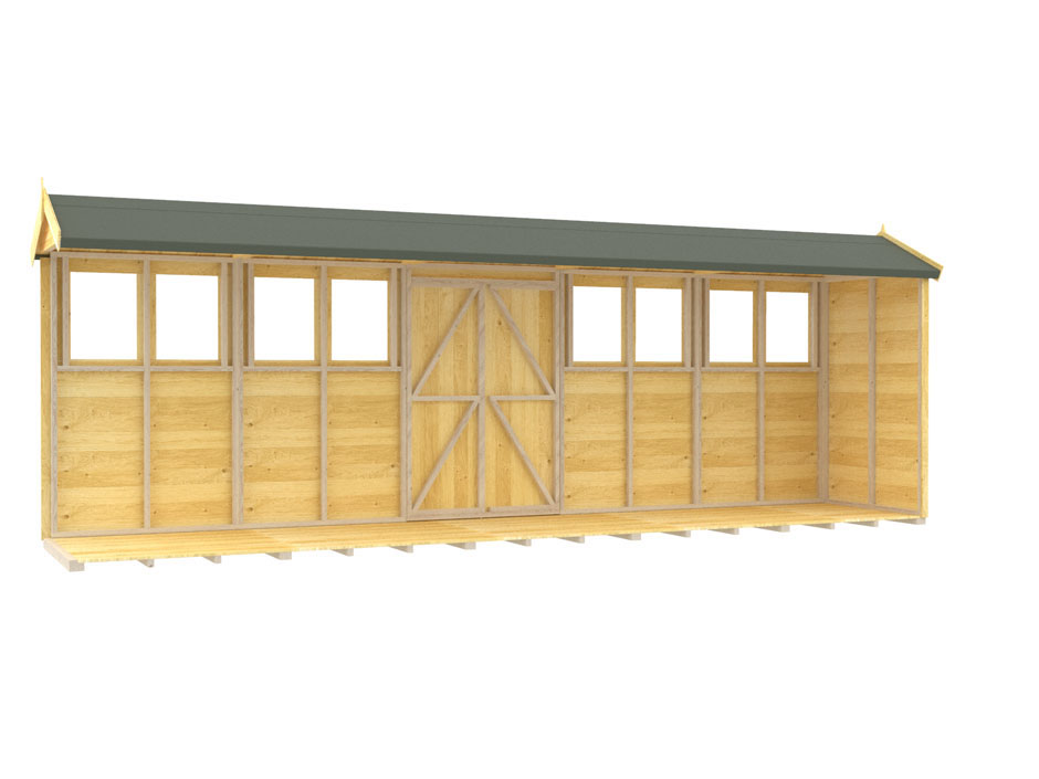 4ft x 20ft Apex Summer Shed