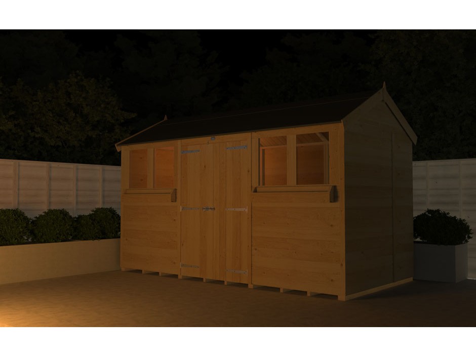 4ft x 14ft Apex Summer Shed