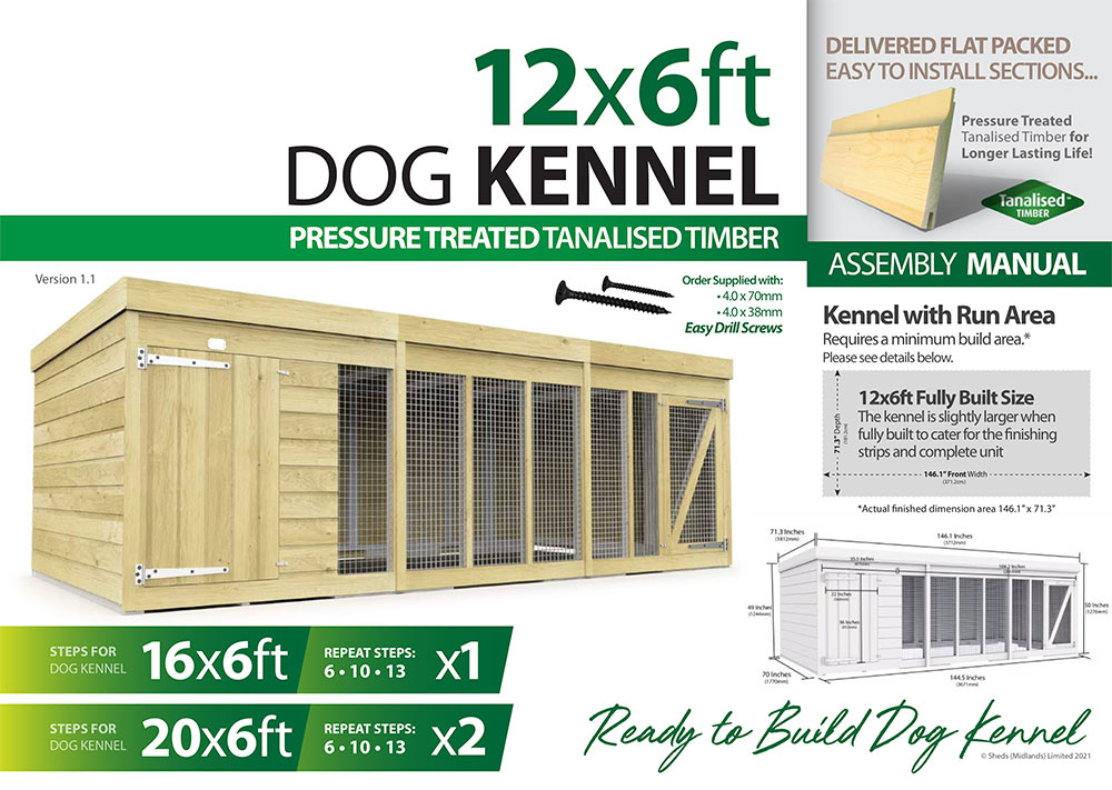 12ft x 6ft Dog Kennel assembly guide