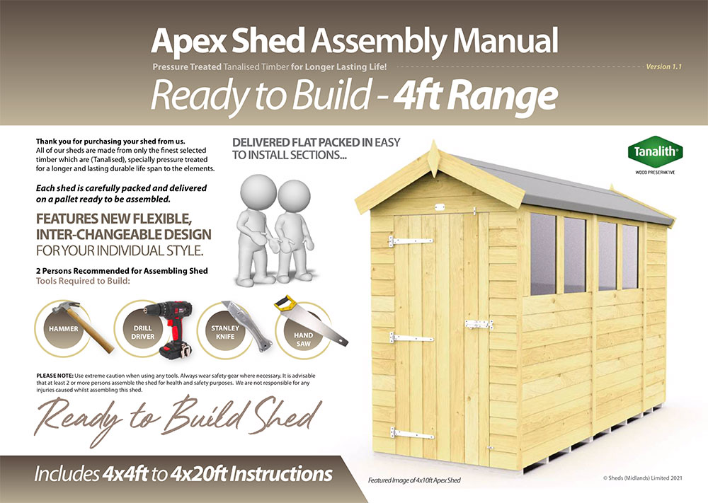 4ft Apex Shed Installation Guide