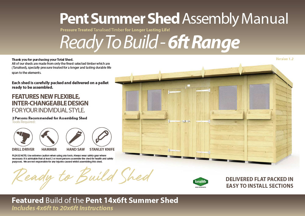 6ft Summer Shed assembly guide