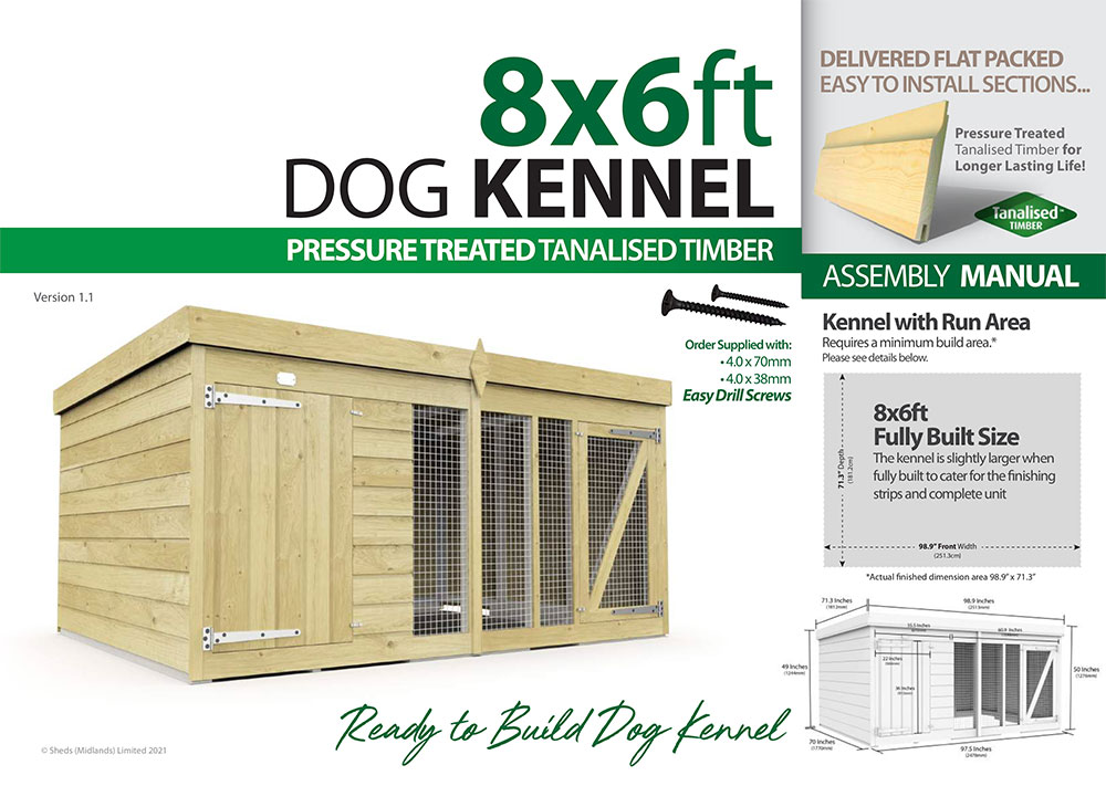 8ft x 6ft Dog Kennel assembly guide